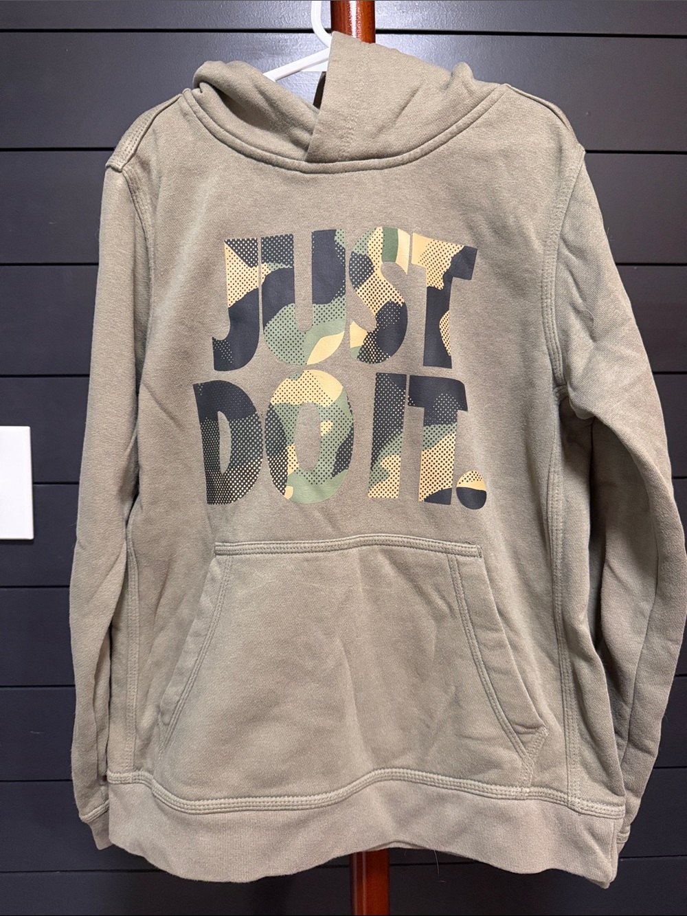 Nike Olive Green Camo 'Just Do It.' Hoodie Sweatshirt